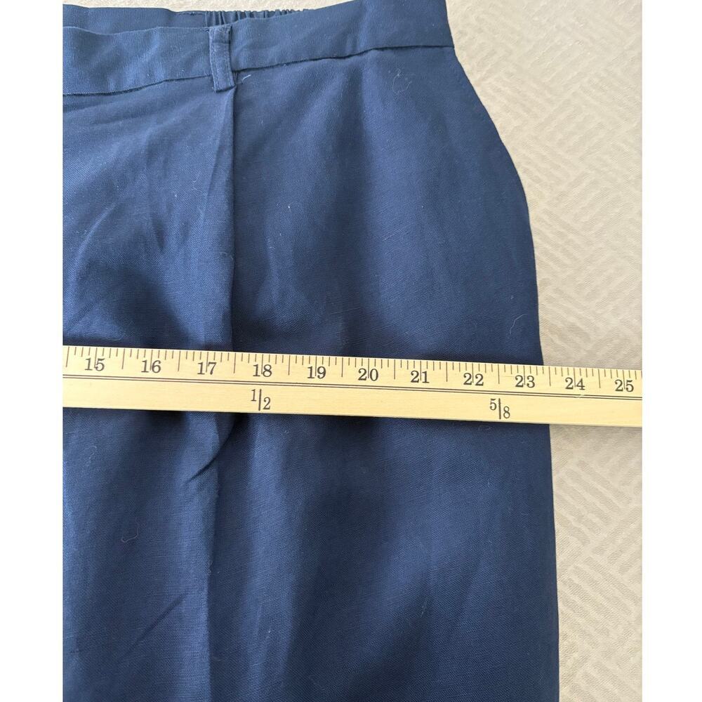 Jessica London Womens Linen Navy Blue Pants Plus Size 20 Elastic Waist Lining - Picture 10 of 13